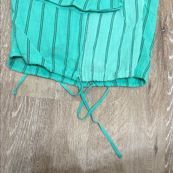 Free People Size SP Green Striped Women Shorts - Picture 8 of 10